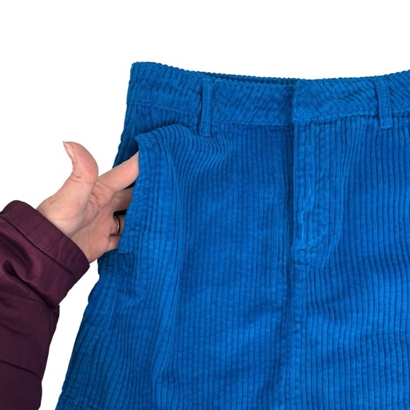 NWT BDG Urban Outfitters Wide Wale Corduroy Mini Skirt Blue Pockets Size Small - Picture 3 of 14
